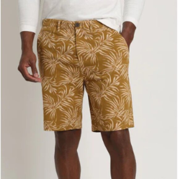 JACHS New York Gold Leaf Print Flat Front Shorts Bleecker Fit size 33 - Picture 1 of 15